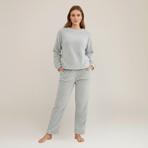 Clara - Light Gray Pajama Fleece Sets | Cute Pajamas