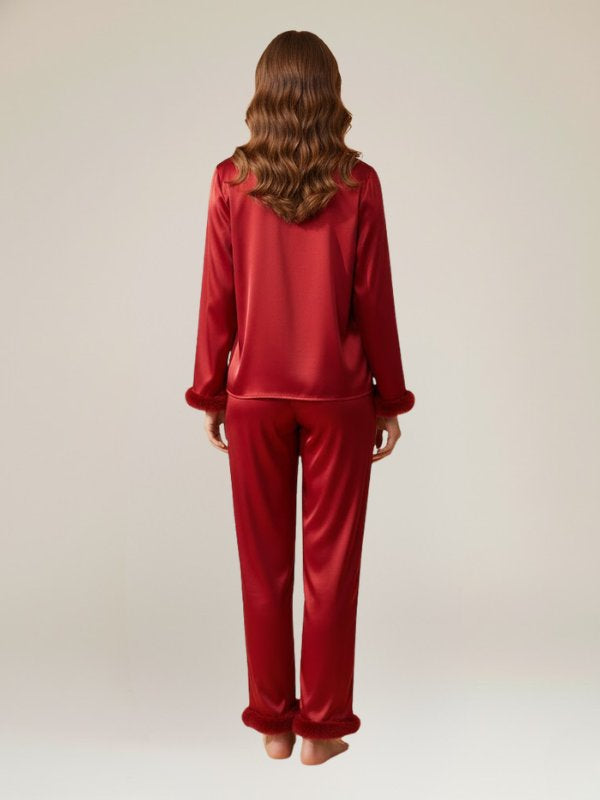 Red Satin Womens Pajamas | Cute Pajamas