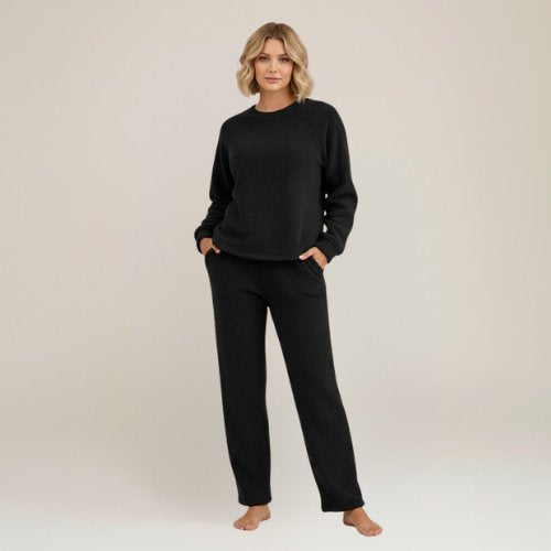 Clara - Black Women Fleece Pajama | Cute Pajamas