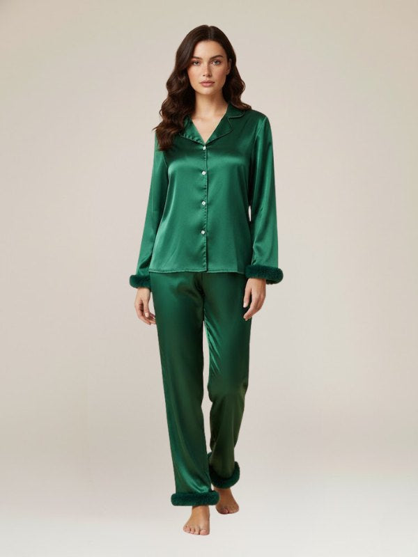 Nora Womens Satin Pajama Set | Cute Pajamas