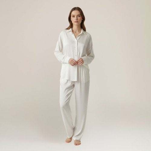 Womens White Satin Pajamas | Cute Pajamas