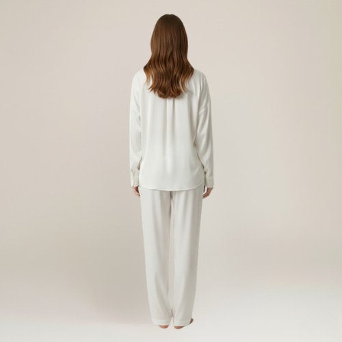 Womens White Satin Pajamas | Cute Pajamas